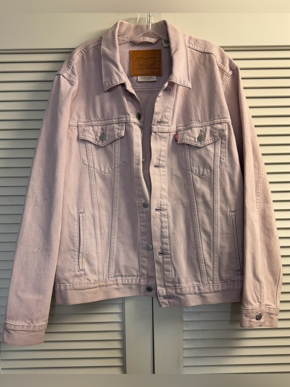 Levi's Pale Pink Denim Trucker Jacket size L